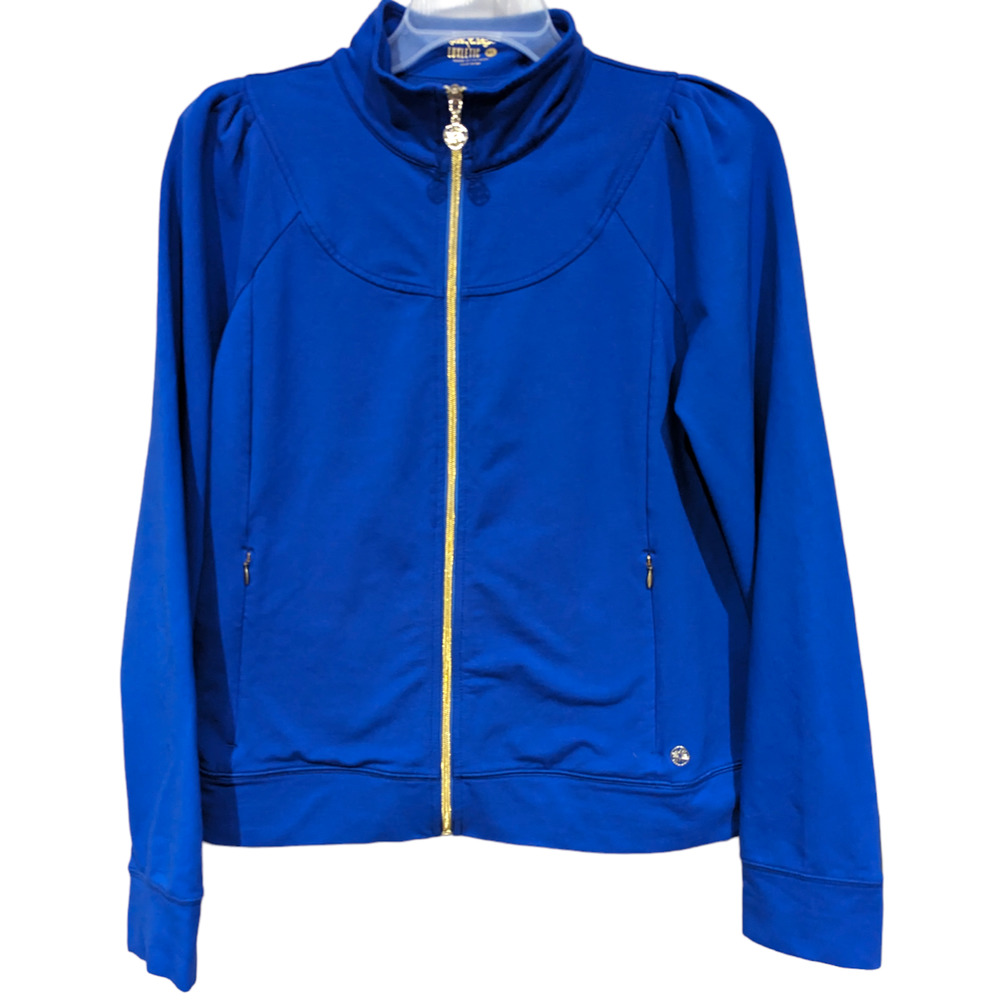 Lilly Pulitzer Luxletic sz XL Women's Jordanna Jacket Boreakus Blue UPF 50+